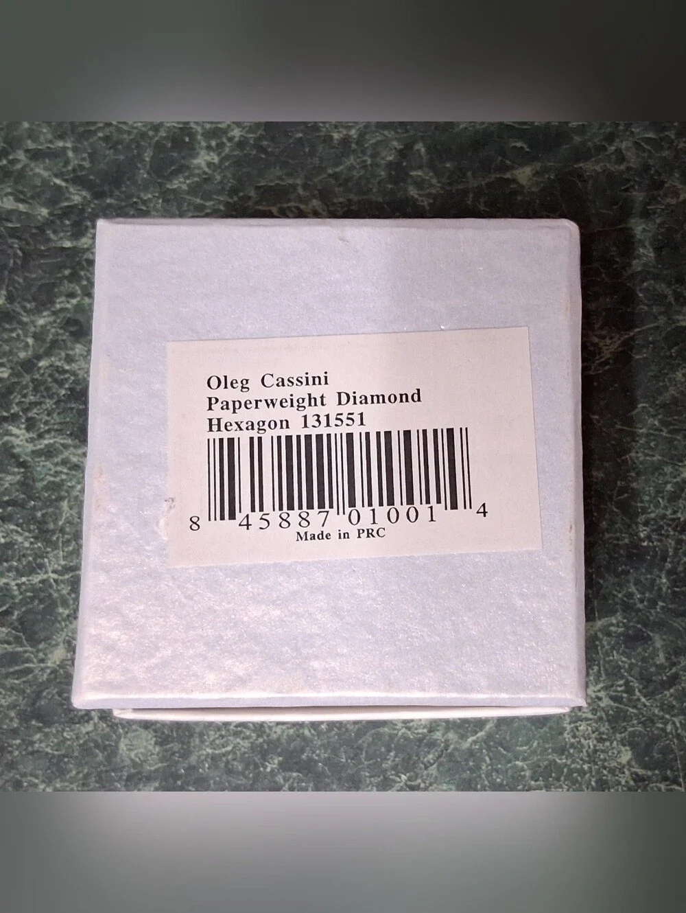 Oleg Cassini Crystal Paperweight Cut Diamond Hexagon Clear 2” 131551